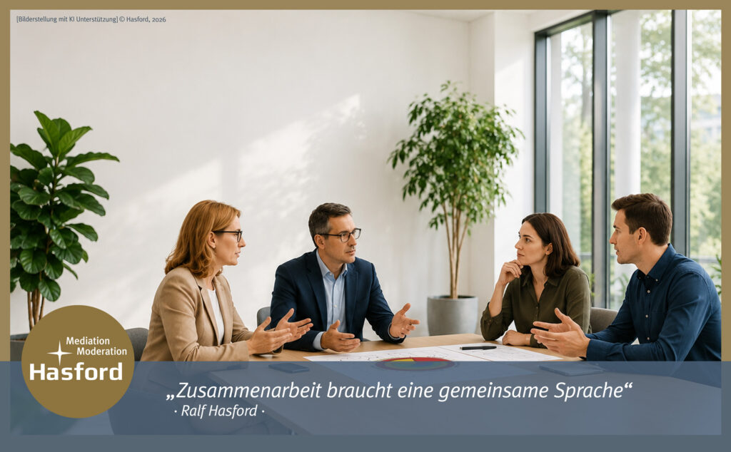 Kommunikationstraining: Begriffe prägen Zusammenarbeit, Projektfokus und Konflikte. Mit Beispielen aus „Fünf Stufen der Zusammenarbeit“.